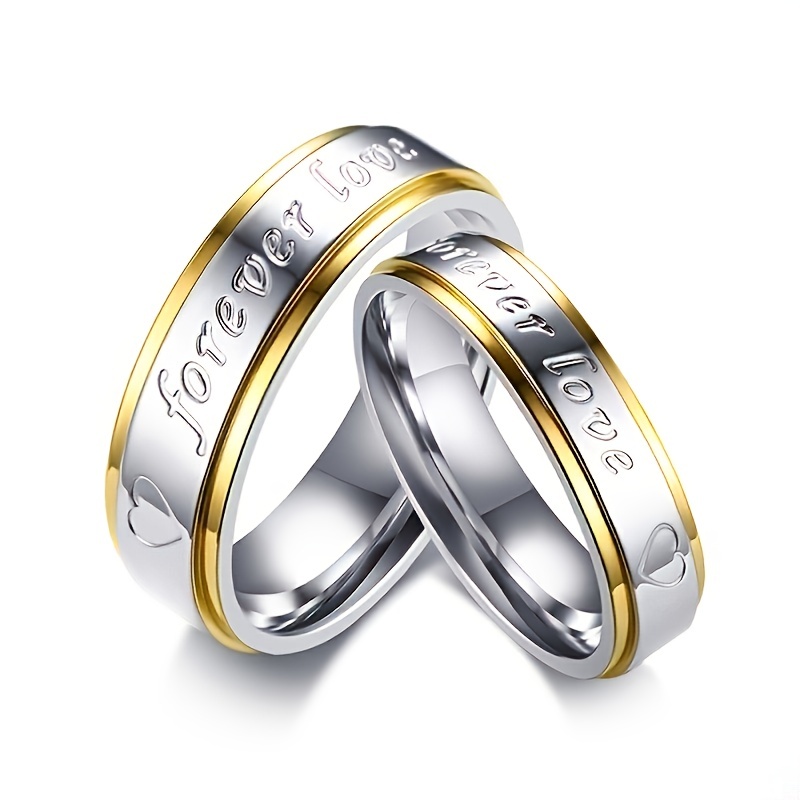 Stainless Steel Couple Ring Set