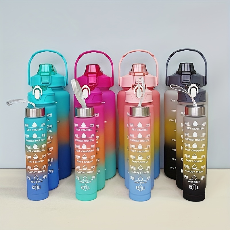 Motivational Water Bottles With Straw Sports Water Bottles - Temu