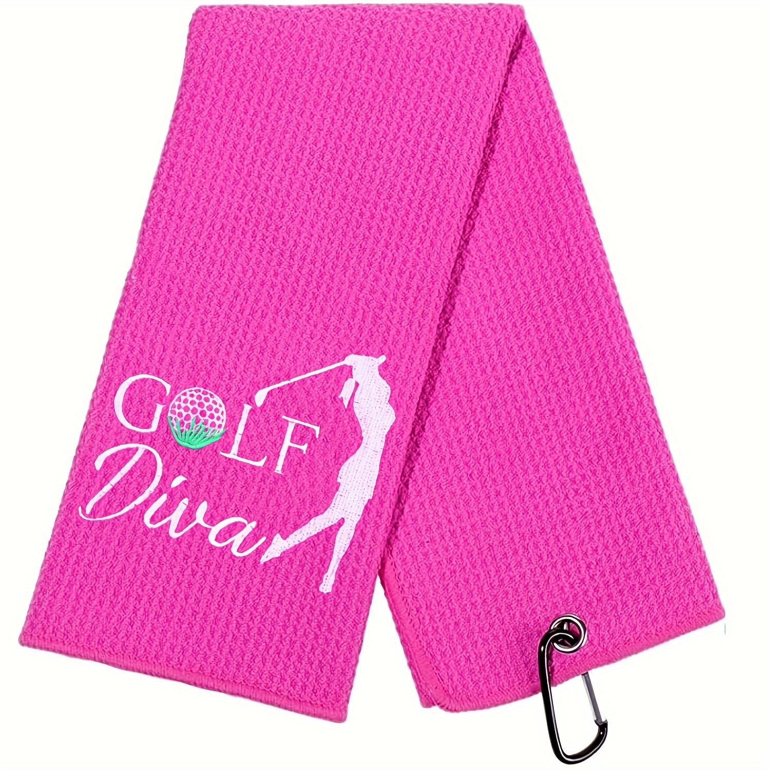 

1pc Funny Golf Towel For Women, Embroidered Golf Towel For Golf Bags With Clip, Golf Accessories, For Birthday Gift