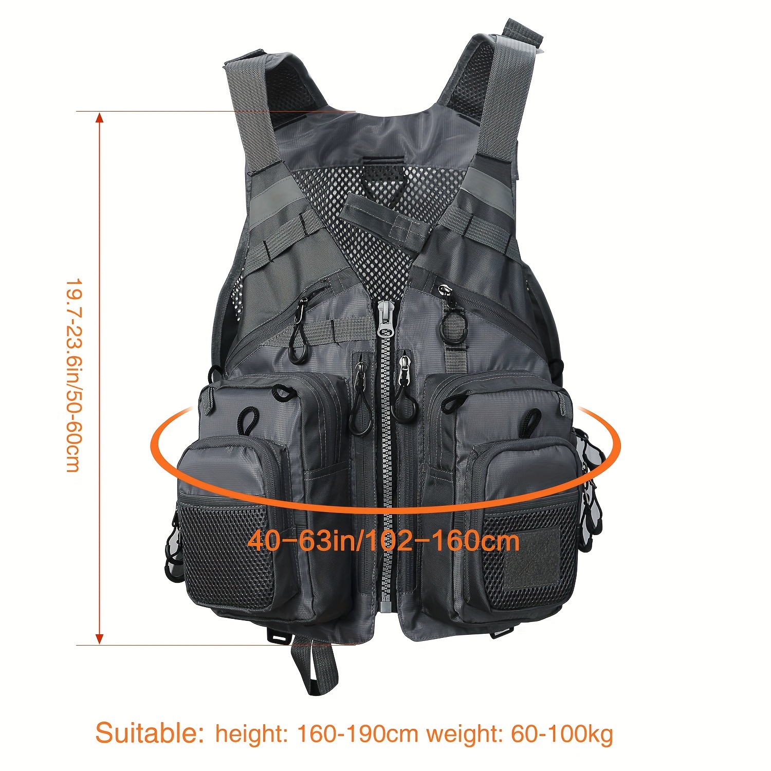 Fishing Vest 600D Oxford Cloth Fly Fishing Vest Small Tool Storage for  Fisherman