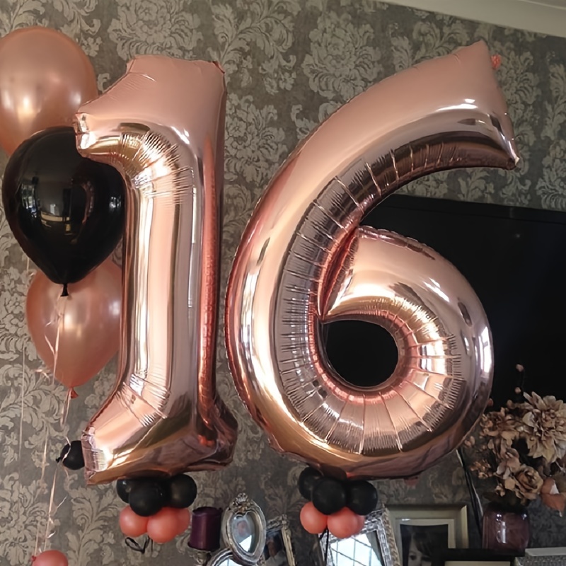 2 globos plateados con el número 40 + decoración de cumpleaños 40 + globo  de aluminio plateado decoración de cumpleaños 40 cumpleaños niña niño 40