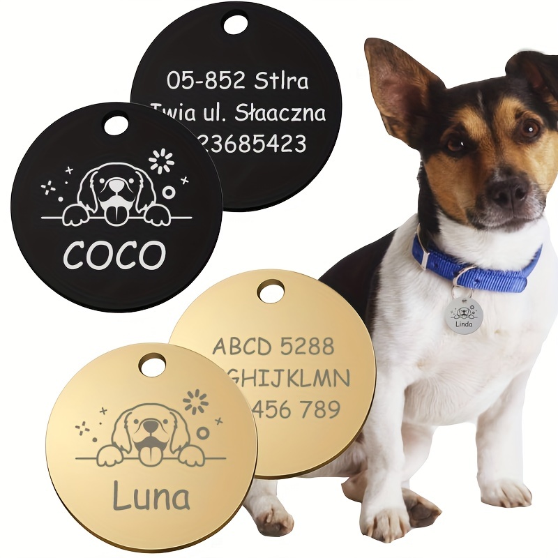 Customized Round Dog Tag with Personalized Information