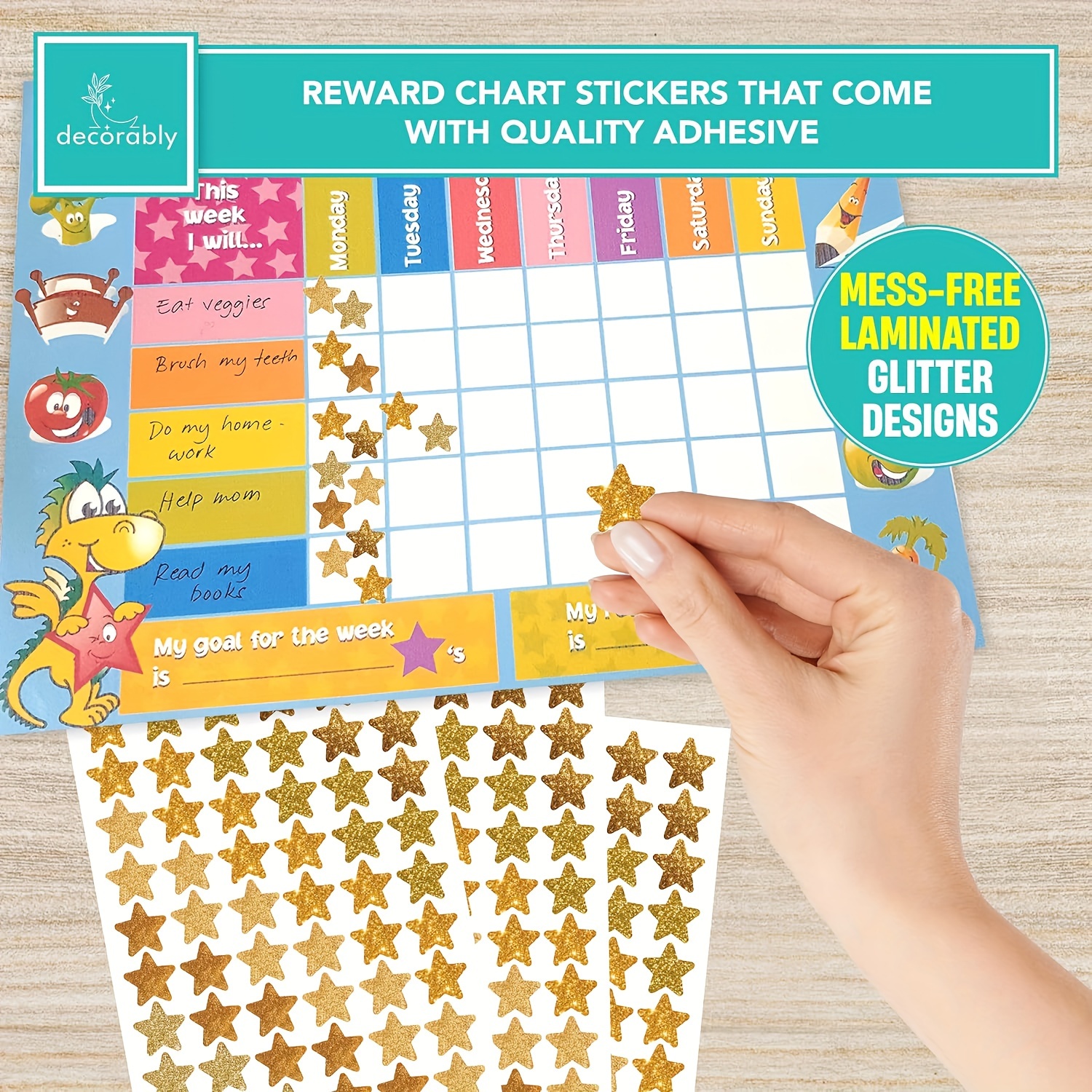 1080 Pcs 10 Sheets Tiny Gold Star Stickers, 0.3 Diameter Reward Stickers  for Children, Small Star Stickers for Reward Chart (10)