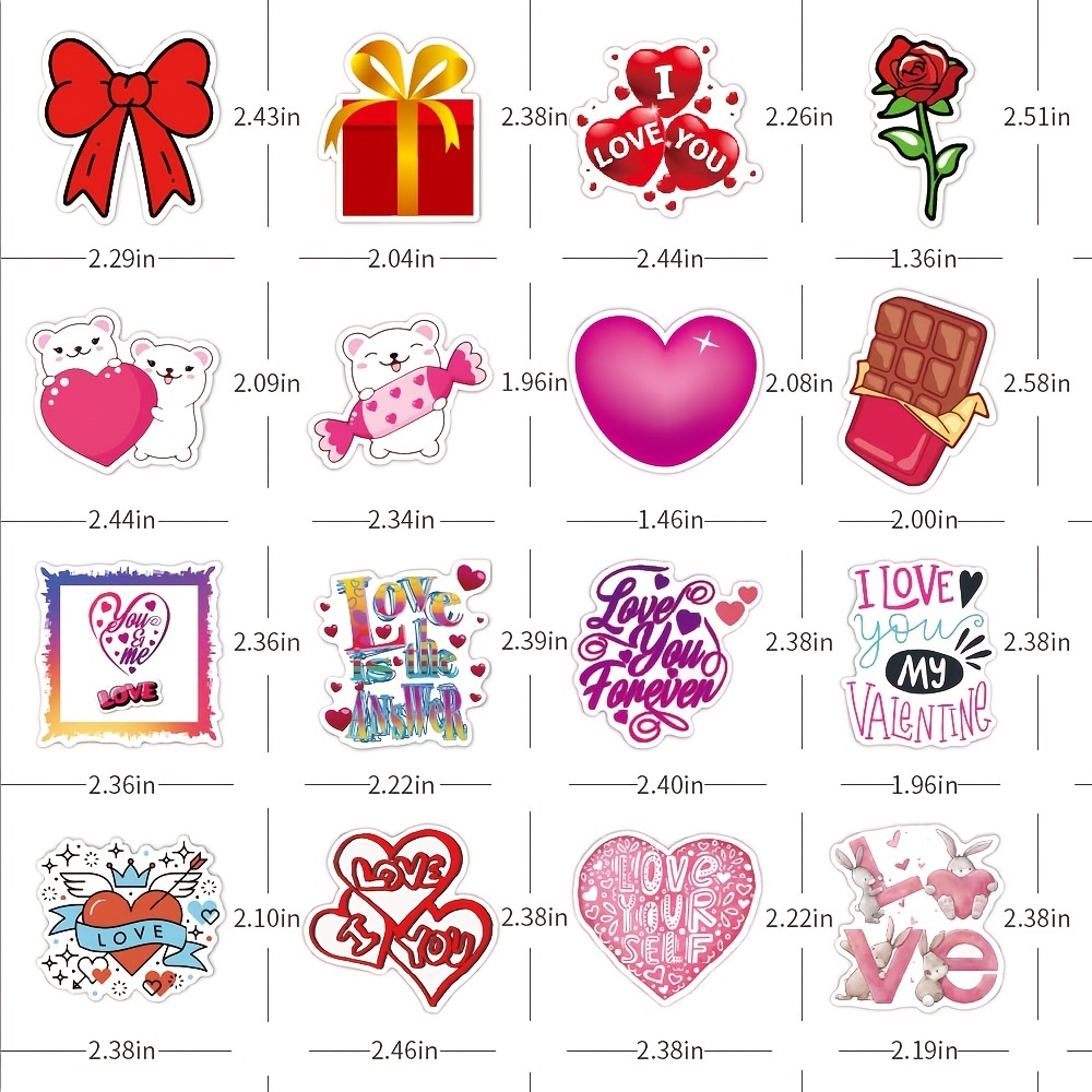 122pcs Love Stickers, Vinyl Waterproof Valentines Stickers For Laptop,Water  Bottle, Envelopes, Crafts Scrapbooking, I Love You Decorations,Stickers Fo