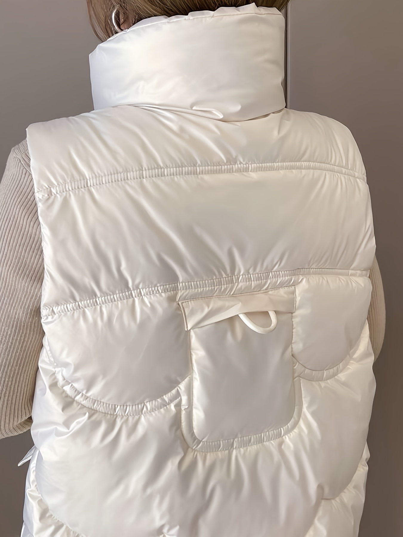 Gilet Frontale Con Bottoni Solidi, Gilet Caldo Senza Maniche