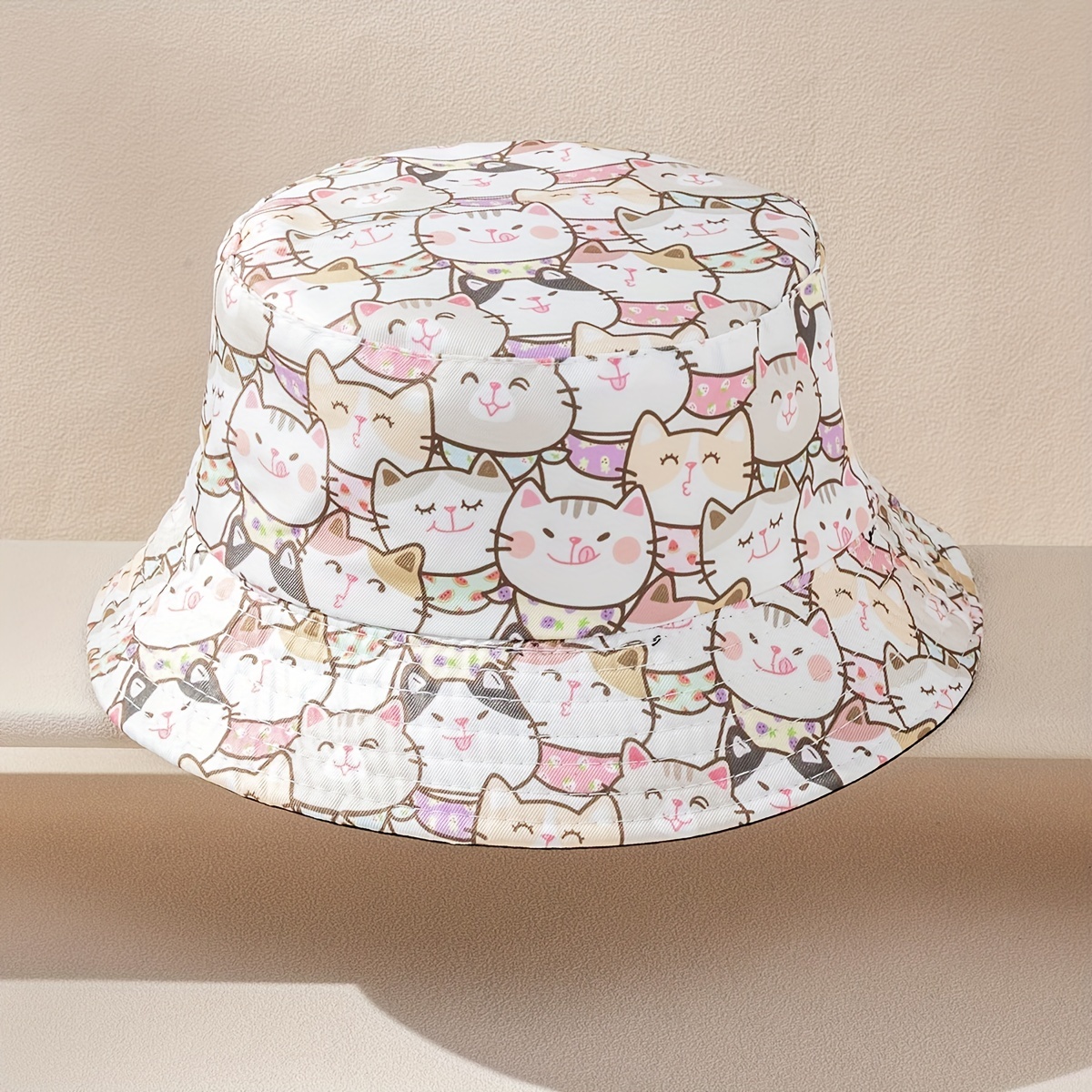 Cute Cat Bucket Hat Cat Printed Bucket Hats Cat Lover Hat Cute Cap for  Unisex Outdoor