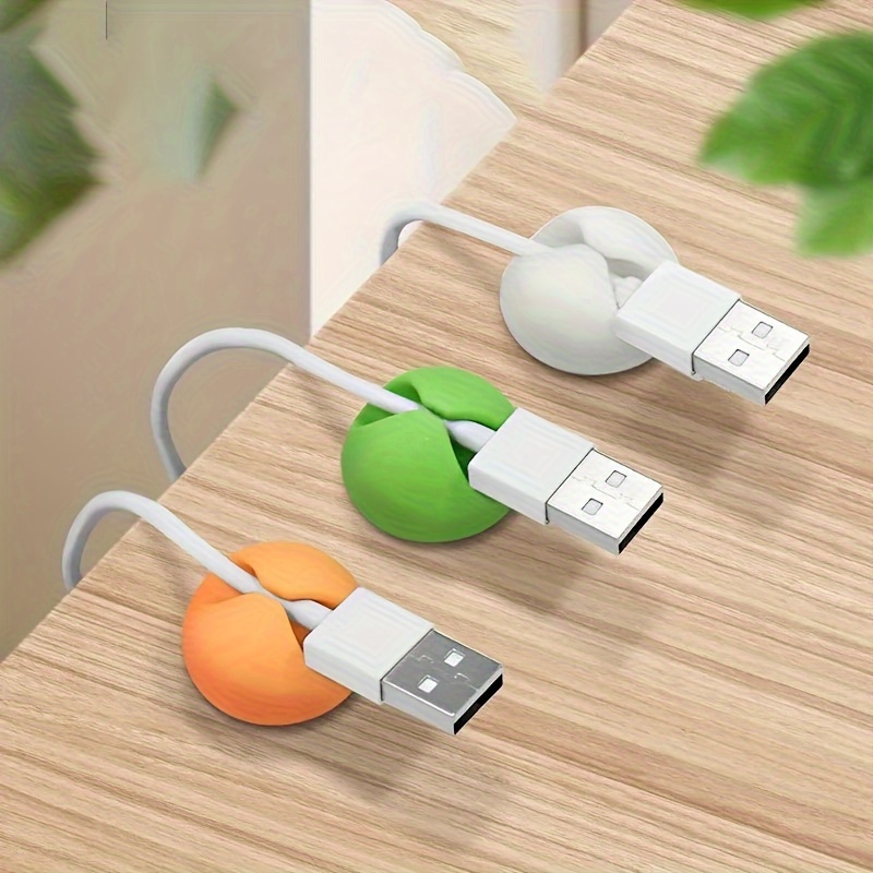 10/20/50PCS Cable Organizer Clips Wire Winder Holder Earphone Mouse Cord  Clip Protector USB Cable Management Clips Wire Manager