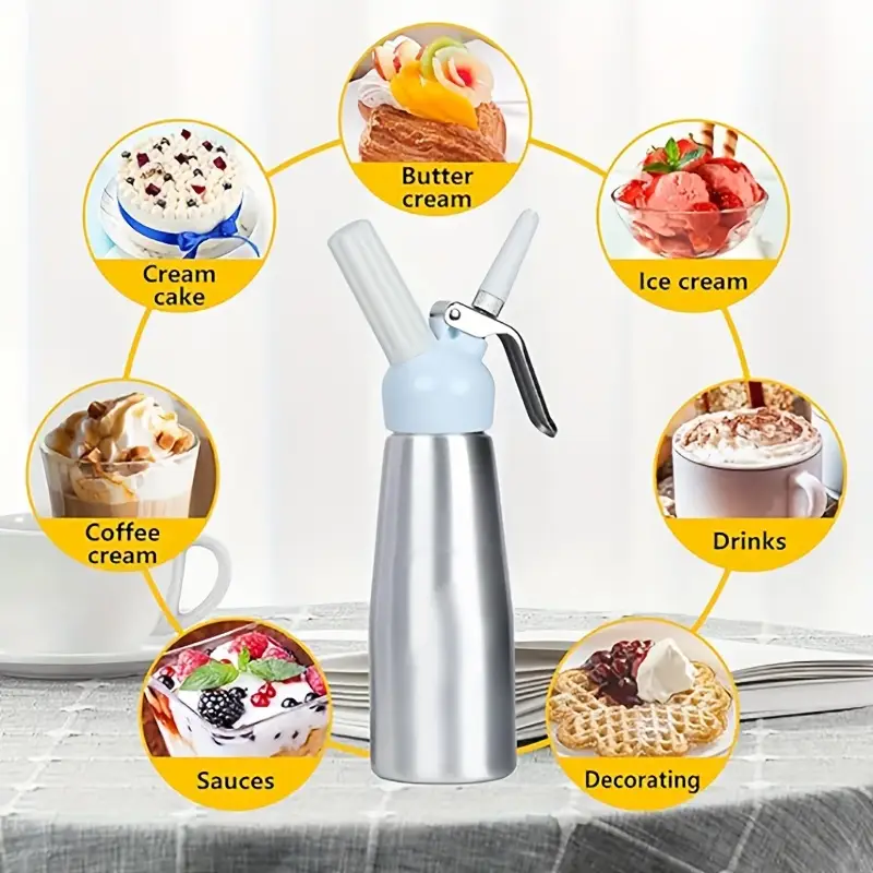 professional whipped cream dispenser portable easy to use aluminum foam maker for desserts coffee shops ice cream maker ice cream maker machine details 2