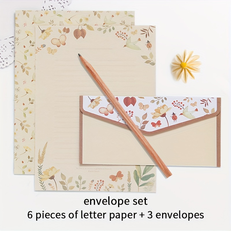 Ensemble de papeterie enveloppes Vintage 60 pièces de papier à lettres avec  20