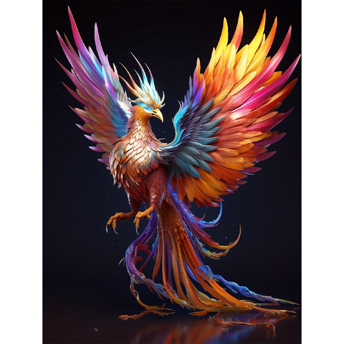  DIY 5D Diamond Painting Kits for Adults,Purple and Blue Phoenix  Bird,for Relaxation and Home Wall Decor 11.8X15.7 inch
