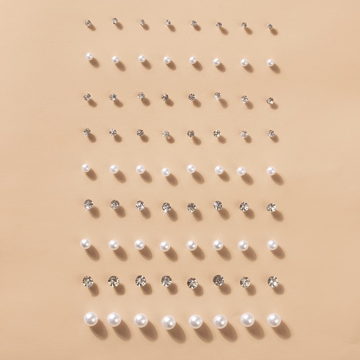 36 Pairs Faux Pearl Crystal Stud Earrings Set Women's Accessories For Daily Decor Jewelry