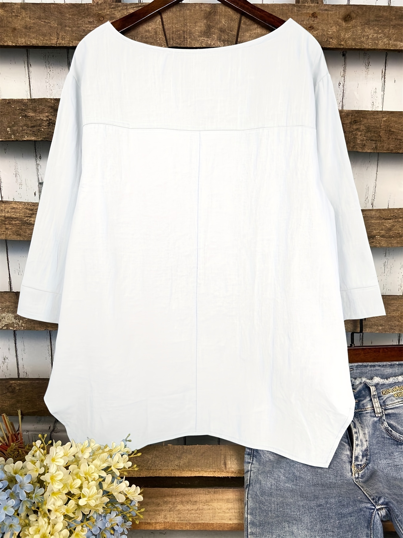 Color Block Asymmetrical Long Sleeve Blouse Shirt in 2023