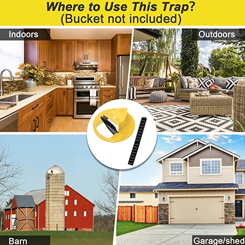 Flip Slide Bucket Lid Mouse Traps - Humane Rat Catcher - Multi-catch Bucket  Trap For Indoor And Outdoor Application - Auto-reset Trap Door Style - Reu