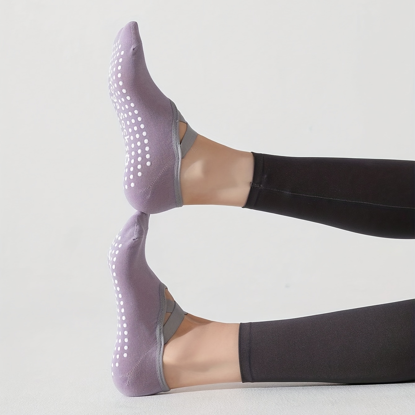 5pairs Yoga Socks Non Slip Skid Socks With Grips Pilates Ballet