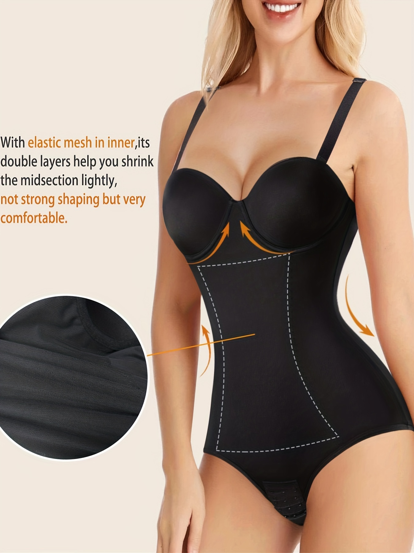 Women's Seamless Tummy Control Backless Bodysuit Corset Built in Bra Body  Shaper
