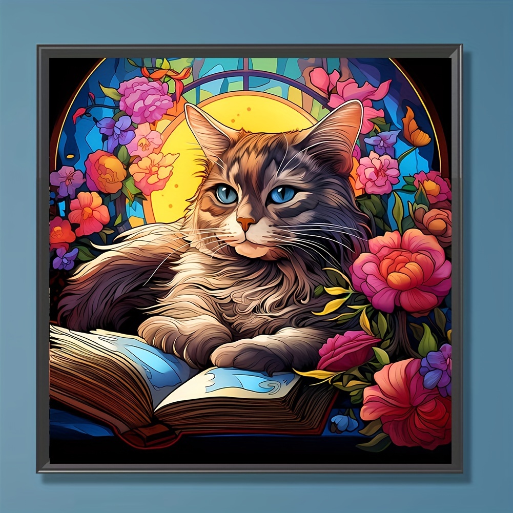 5D DIY Rhinestone Diamond Painting For Adults And Beginners Frameless Cat  Diamond Painting For Living Room Bedroom Decoration 20X20cm /8X8inch