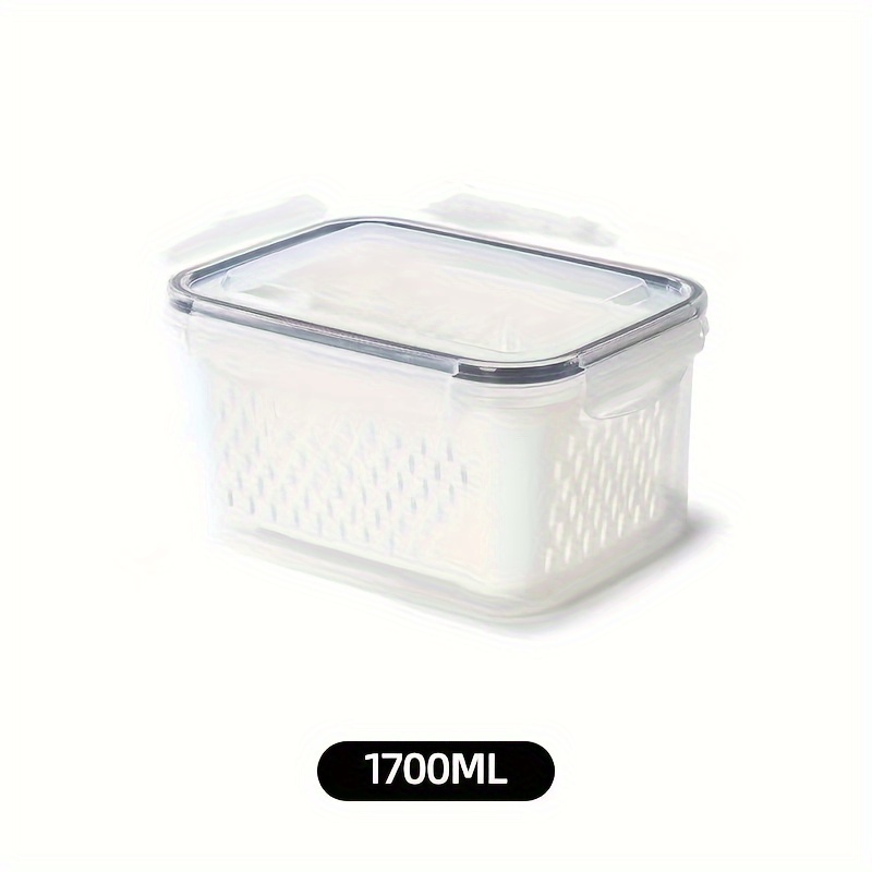 Fridge Storage Box Refrigerator Fresh Vegetable Fruit Boxes Drain Basket Storage  Containers With Lid Kitchen Tools