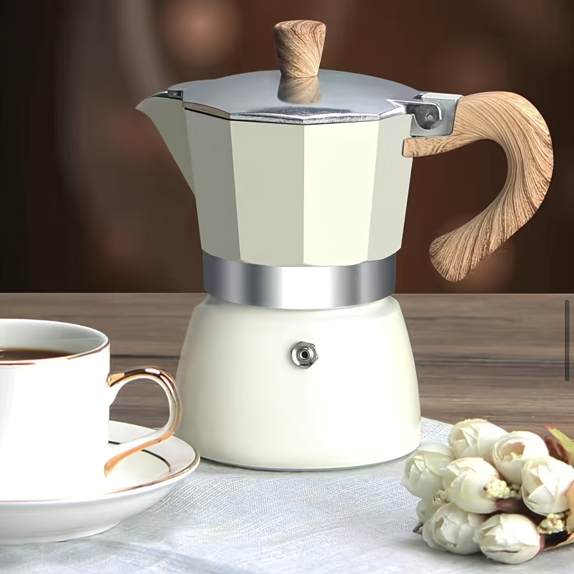 100ml Stovetop Espresso Maker Cappuccino Percolator for Outdoor Camping Bar  