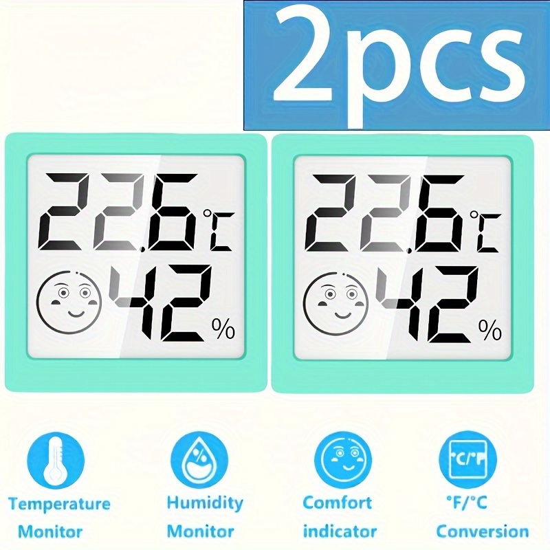 LCD Digital Thermometer Hygrometer Indoor Room Temperature Humidity Meter  Sensor Gauge Weather Station With Magnetic Suction
