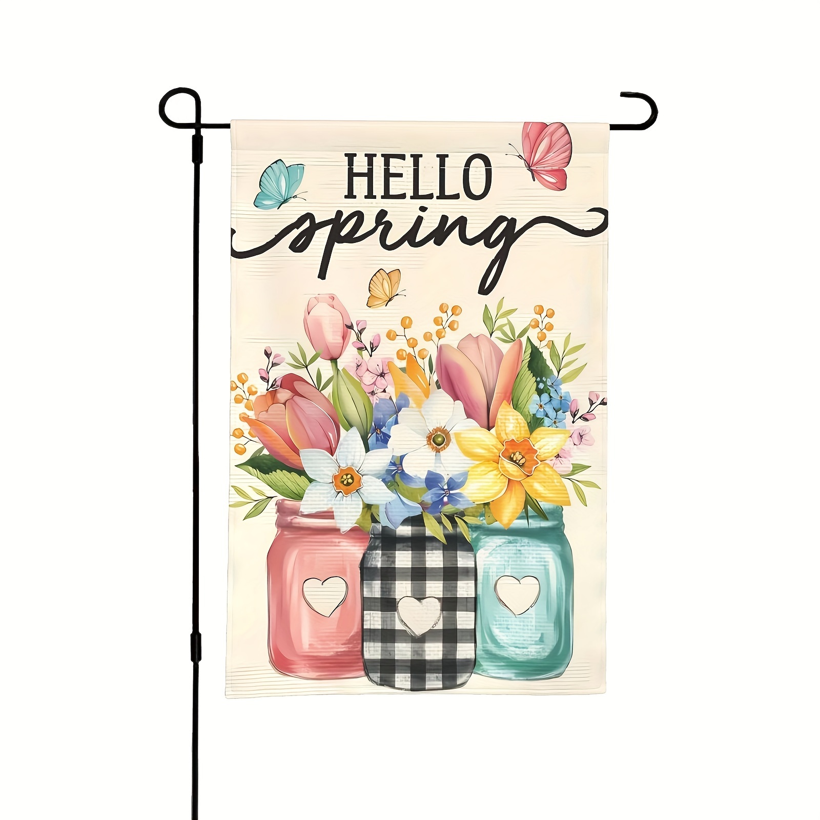 

1pc, Spring Tulips Spring Flag, Double Sided Spring Garden Flag For Outdoor, House Flower Flag, Home Decor, Outdoor Decor, Yard Decor, Garden Decorations