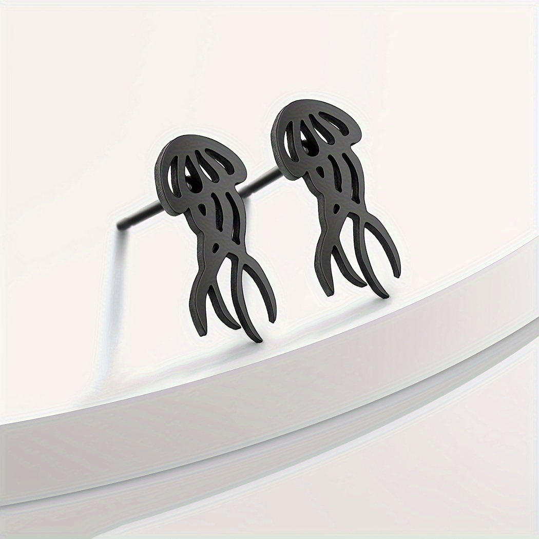 1 Par Pendientes Acero Inoxidable Forma Pulpo Hombres - Temu Chile