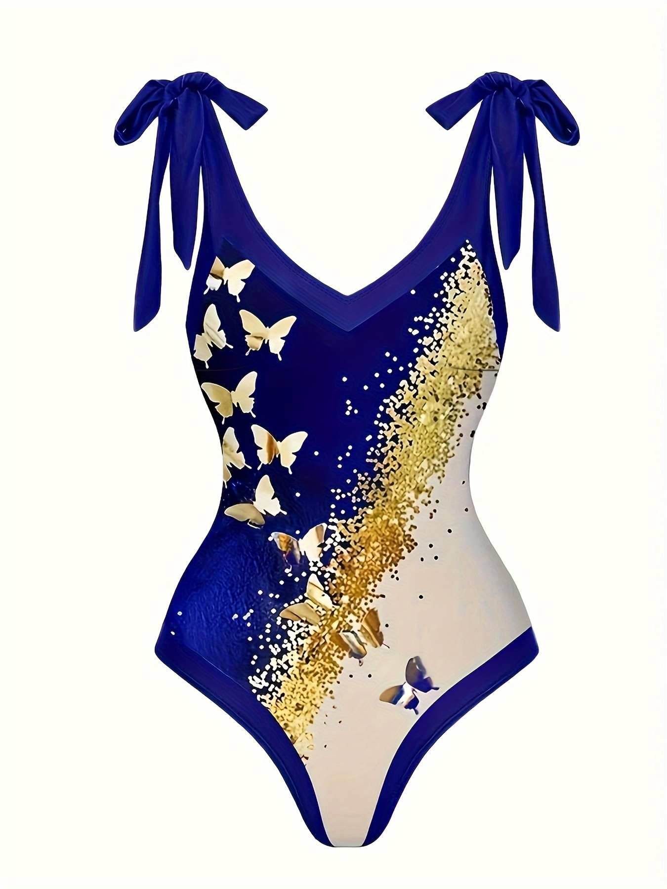 One Piece Blue Butterfly Bathing Suit