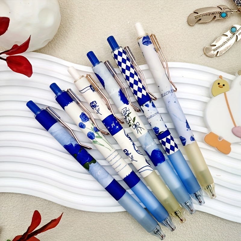 Cute Aesthetic Gel Pens for Note Taking: 10 Pack Black Ballpoint,  Retractable Ball Point Ink Pen, Quick Dry Pens Fine Point Smooth Writing  Pens for