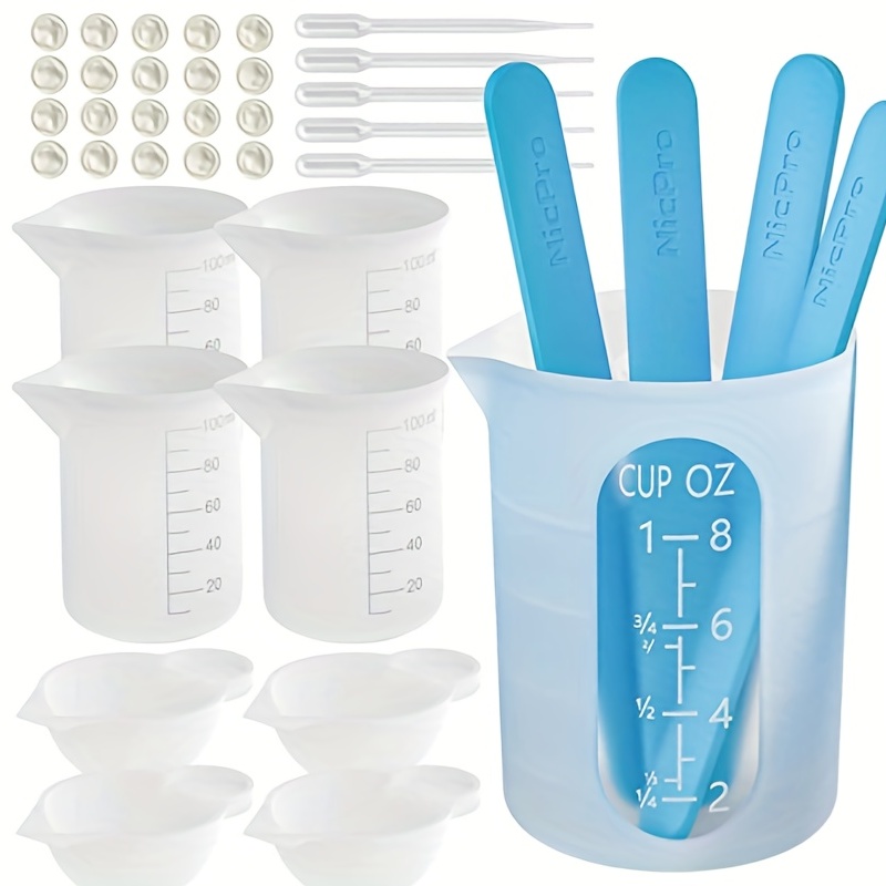 100pcs 30ml Clear Measuring Cup Professional Laboratory Scale Cups
