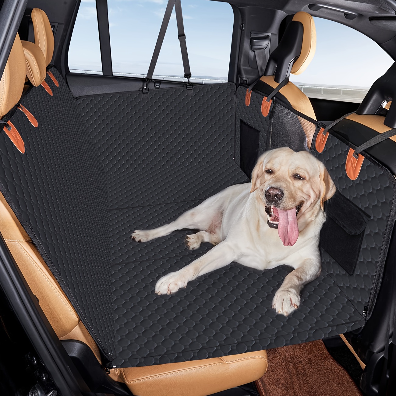 Extensor de asiento trasero para perros, funda de asiento de coche para  perro con parte inferior dura, hamaca impermeable para perro para  automóvil