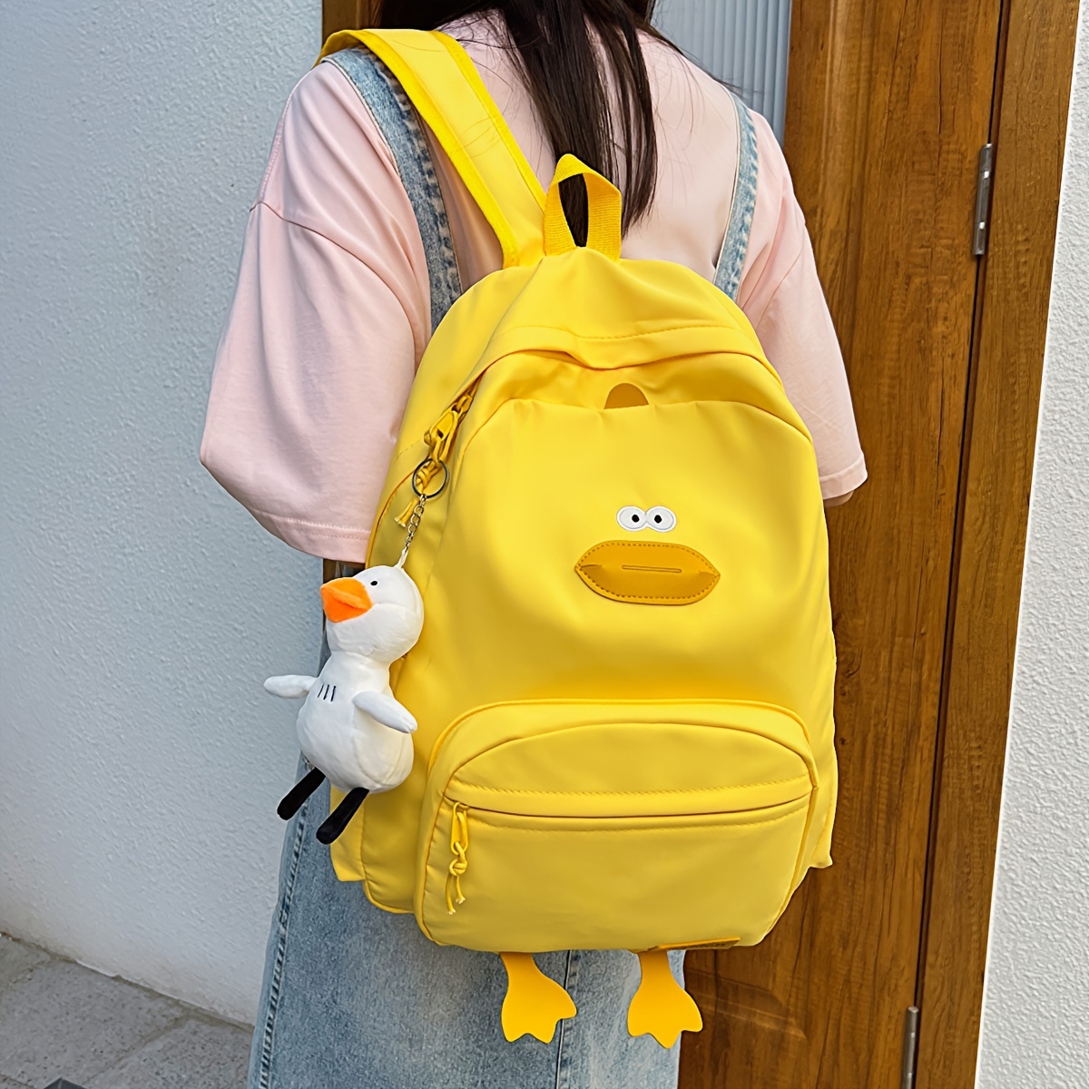 Kawaii Cute Cartoon Duck Backpack, Preppy Back To School Daypack, Casual  Travel Knapsack For Students Teens Girls - Temu