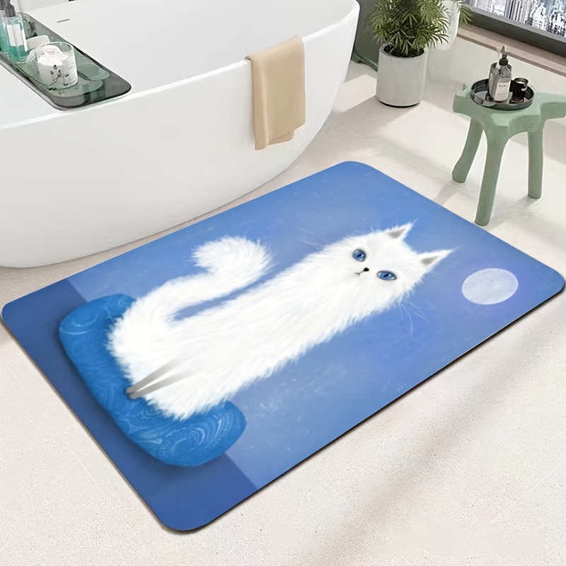 Cute Cat Floor Mats Print Bath Bathroom Rug Bedroom Kitchen Floor