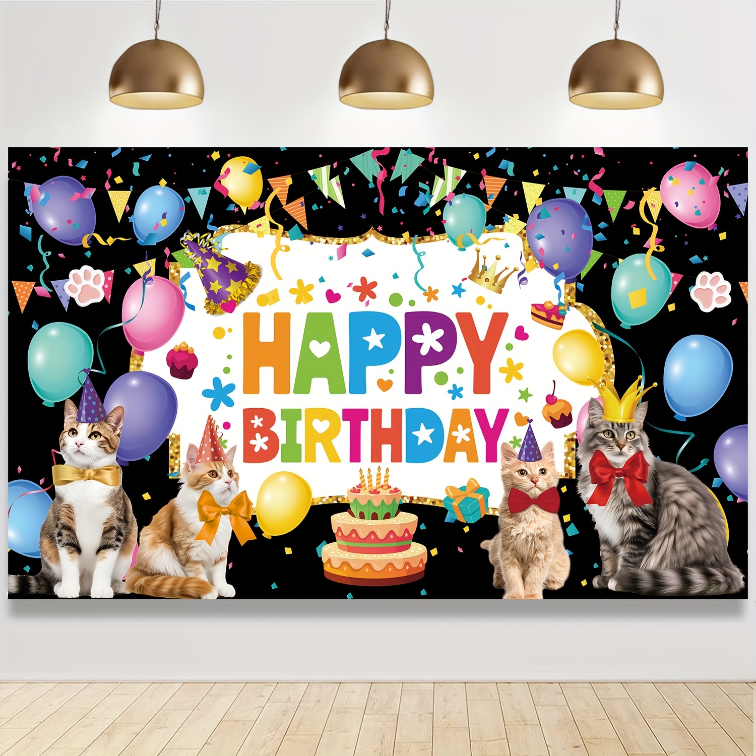 Toile de fond décoration anniversaire chat