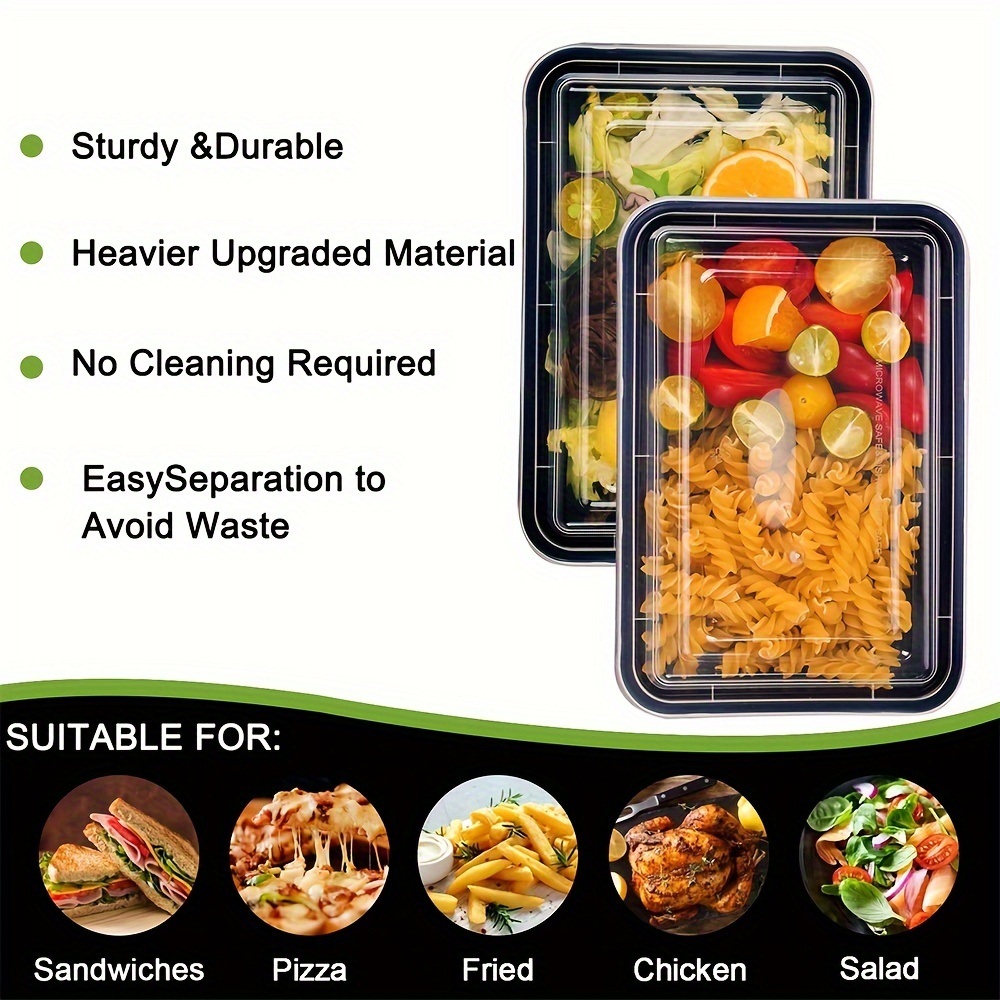 PRI Plastic Food Containers Takeaway Microwave Freezer Safe Storage Boxes  LIDS