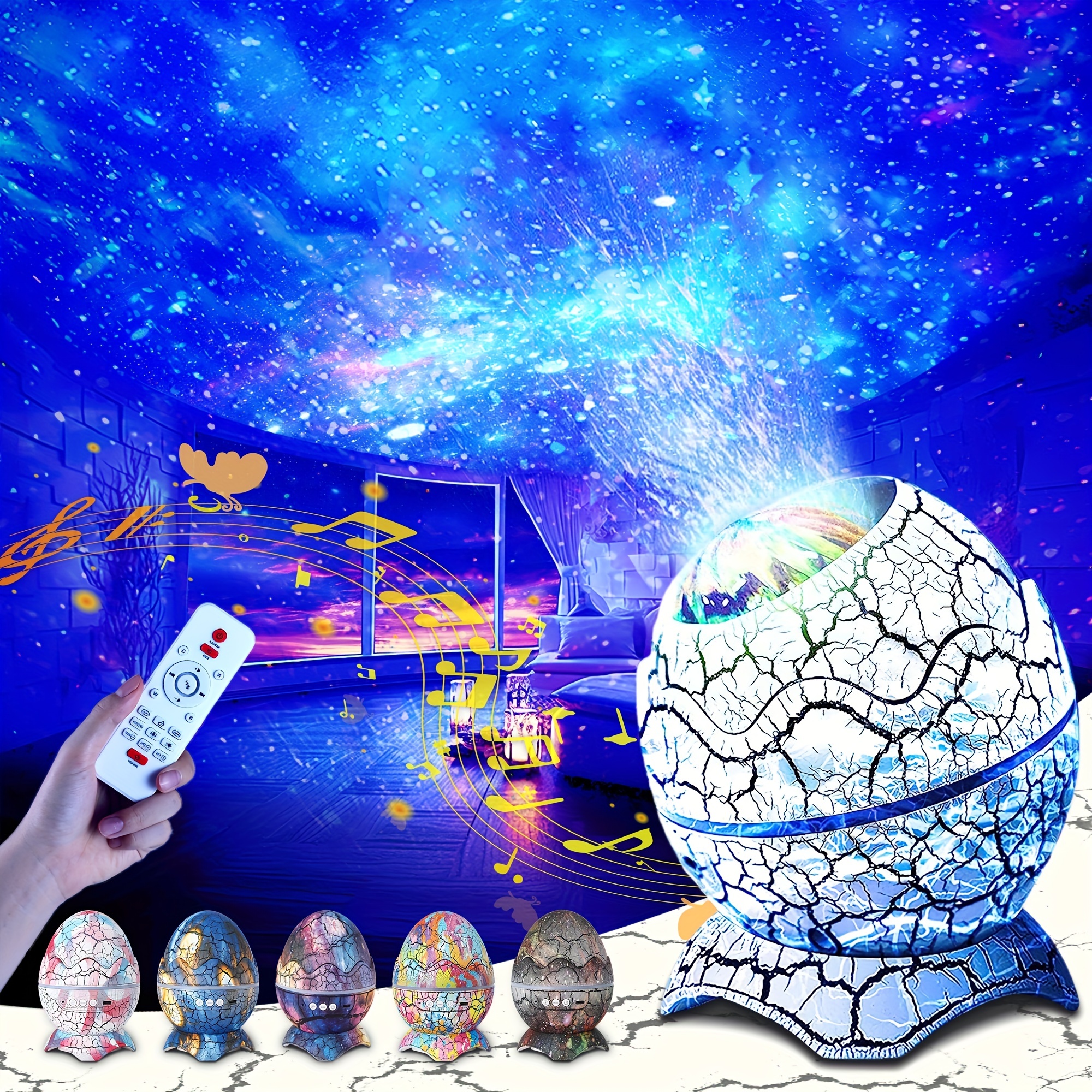 Gemdeck Dinosaur Eggs Galaxy Star Projector, Bluetooth Nebula LED