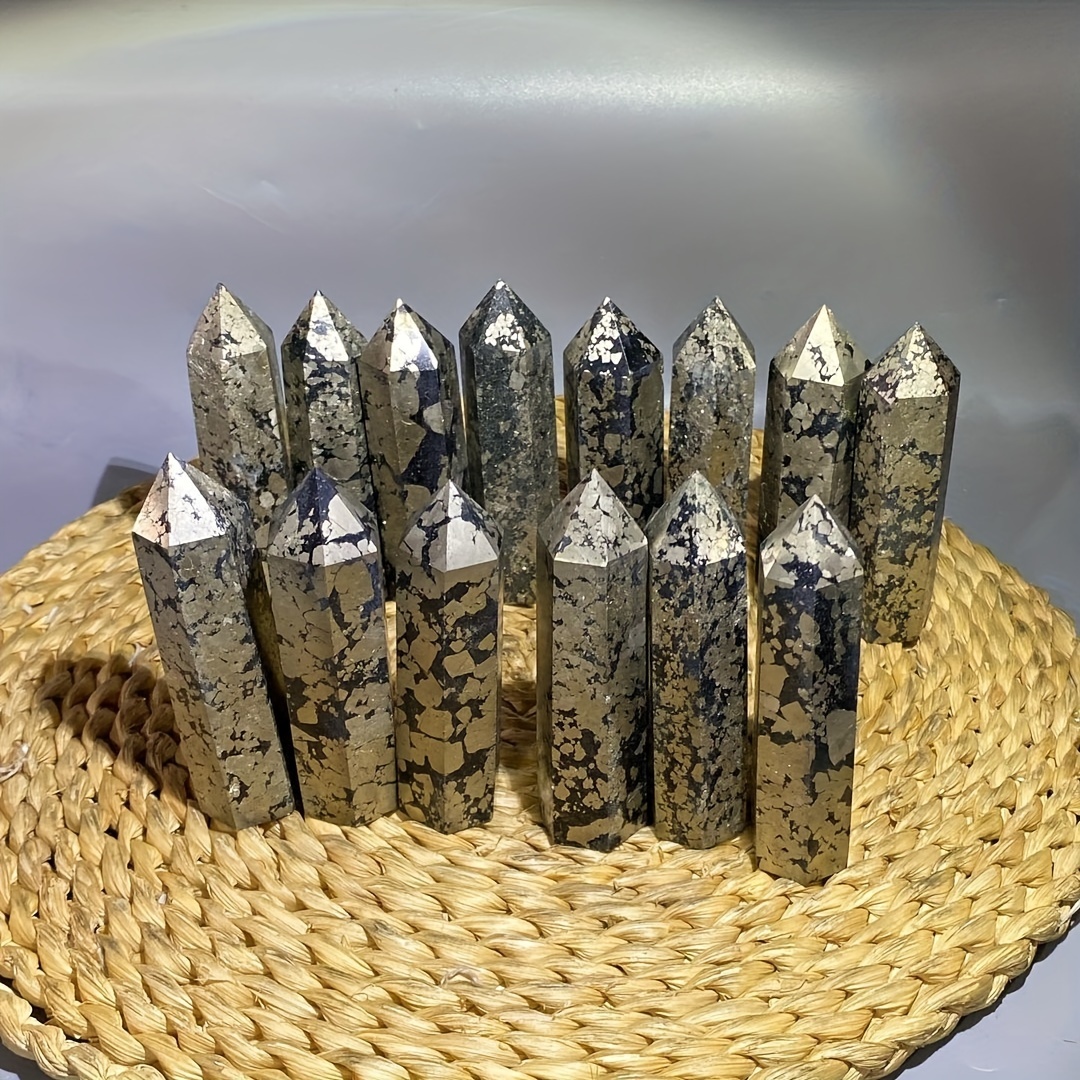 natural pyrite tower crystal tower spiritual quartz magic