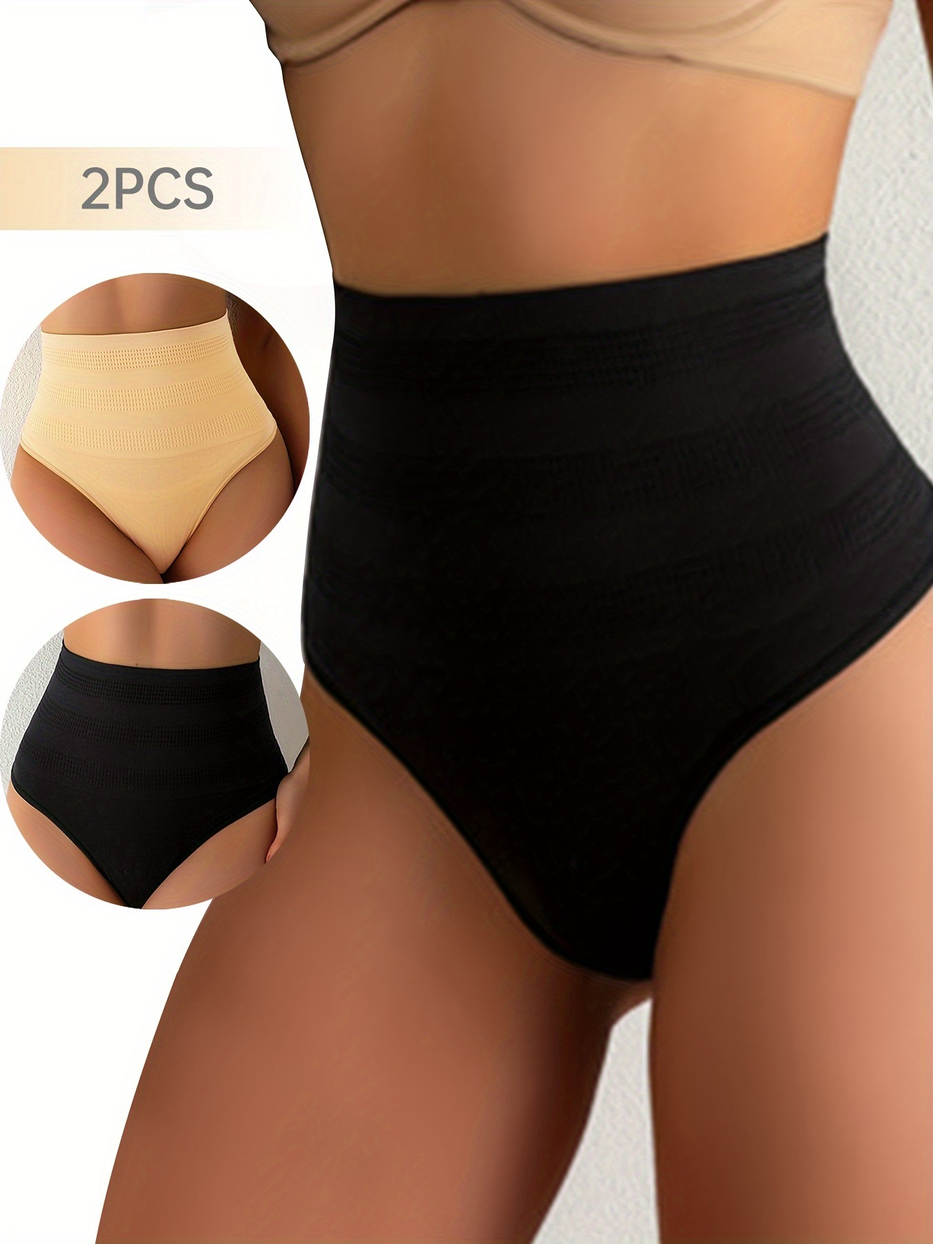 High Waist Shaping Thongs Tummy Control Compression Panties - Temu