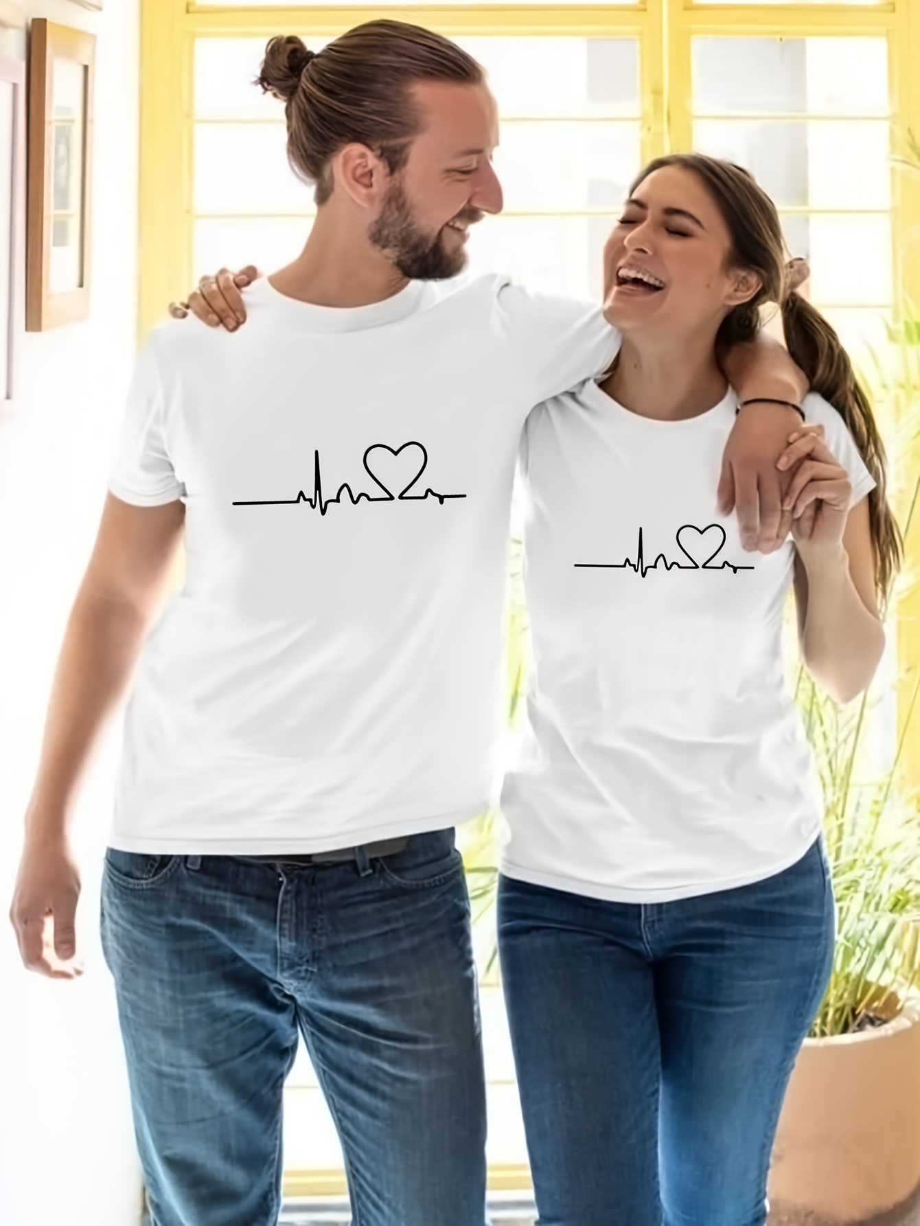 Valentine Presents Couple Matching T-shirts Top Casual Red LO VE Women Men  
