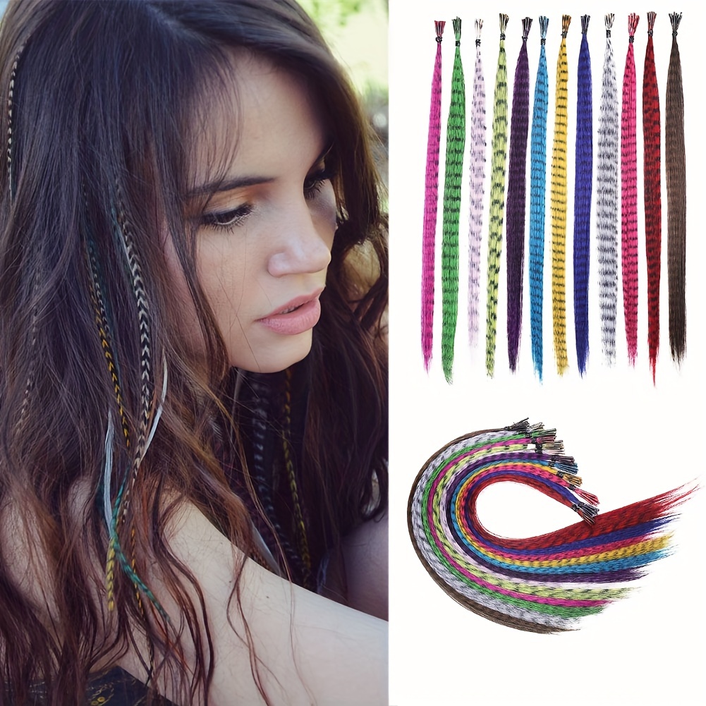 Feather Hair Extension Kit With 20 Feathers +50 Beads Best Nice