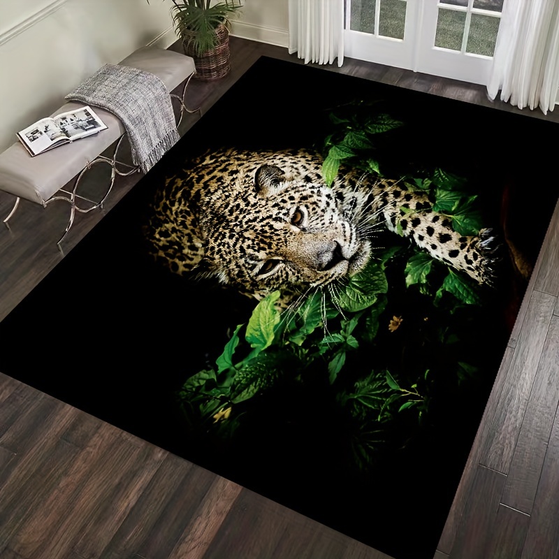 Soft Leopard Fluffy Rug Imitation Leopard Fur Animal Printed - Temu