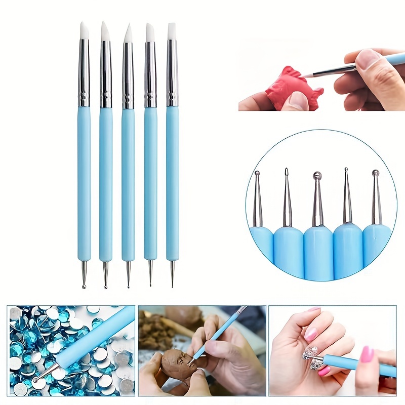 5pcs Silicone Tips Clay Modeling Clay Sculpting Tool Eraser Pottery Tool  For Carving, Shaping, Clay Sculpture, Modeling, Painting