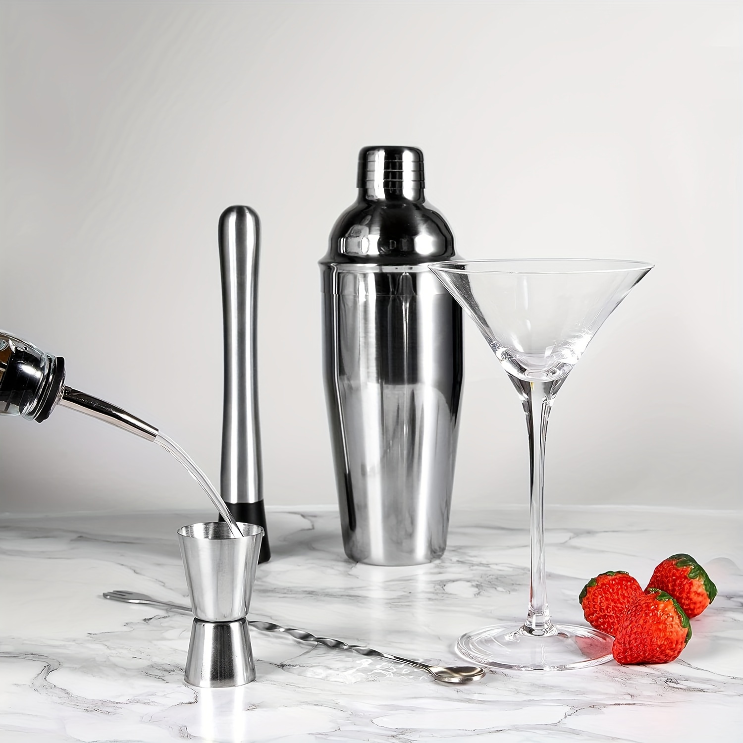 Bartender Kit With Stand Glass Cocktail Shaker Set For Mixed - Temu