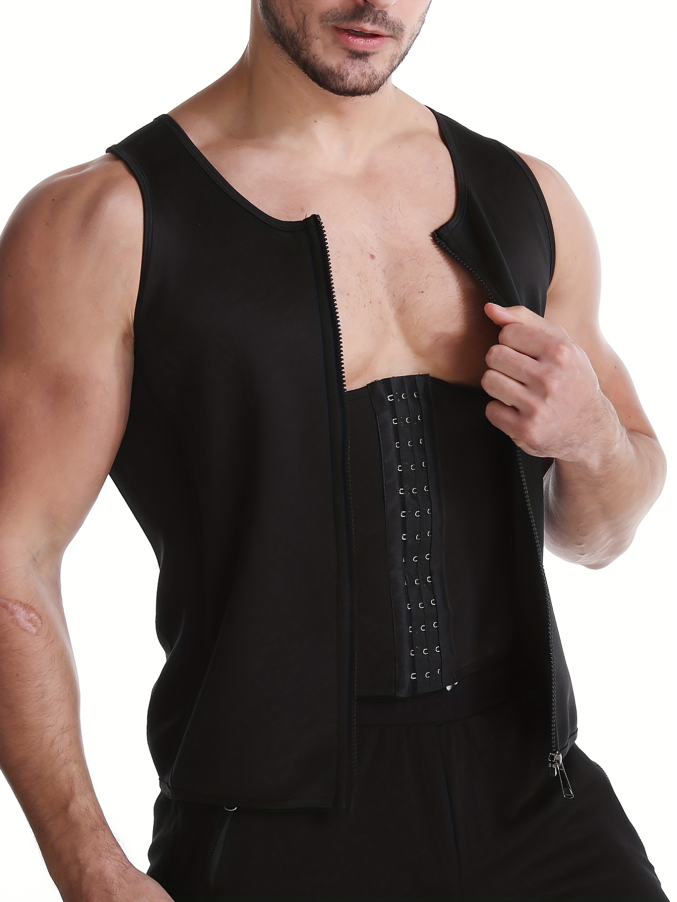 Men's Adjustable Abdomen-restraining Vest With Adjustable Exhaust Port,  Sweat Sauna Vest, Waist-restraining Body Shaping Clothes, Yoga Shaping  Clothes
