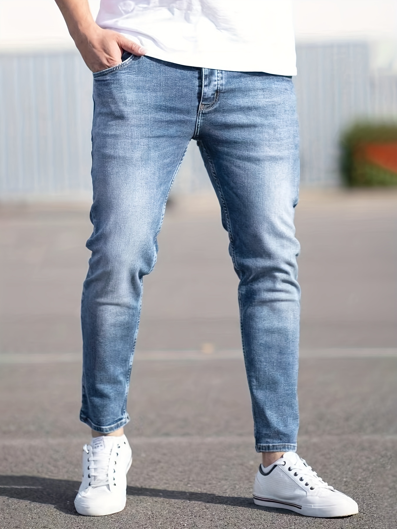 Men's Slim Fit Stretch Light Blue Jeans