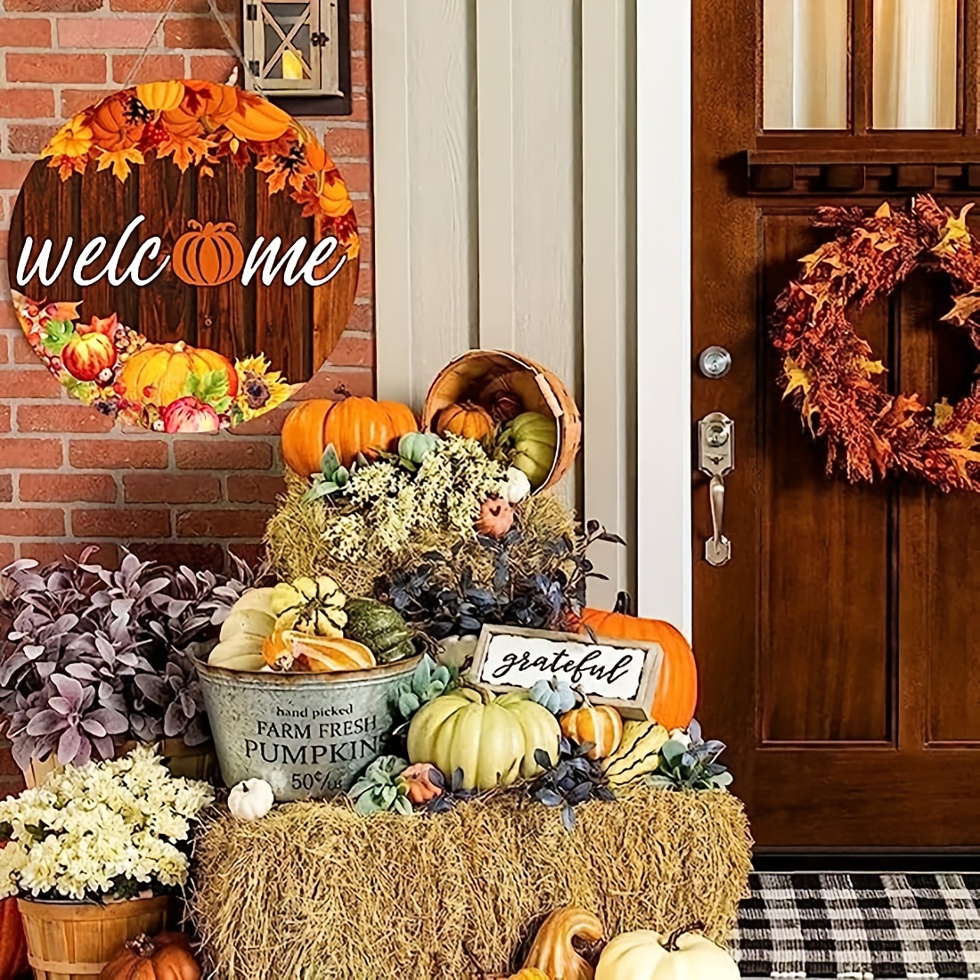 Fall Decor Football Front Door Sign It's Not Without Wooden Orange Maple  Hanging Farmhouse Rustic Wall Art Decorations for Home Autumn Thanksgiving