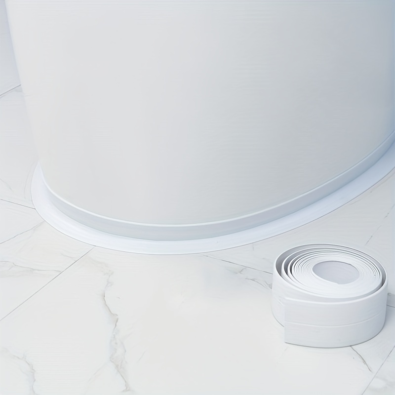 MOKANI Tira selladora de baño, cinta selladora autoadhesiva impermeable  para cocina, baño, bañera, inodoro, suelo de pared (126 x 1.5 pulgadas)