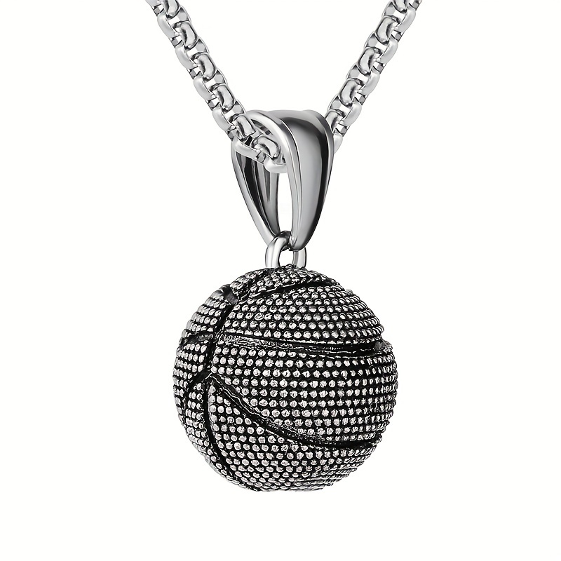 Silver basketball pendant sale