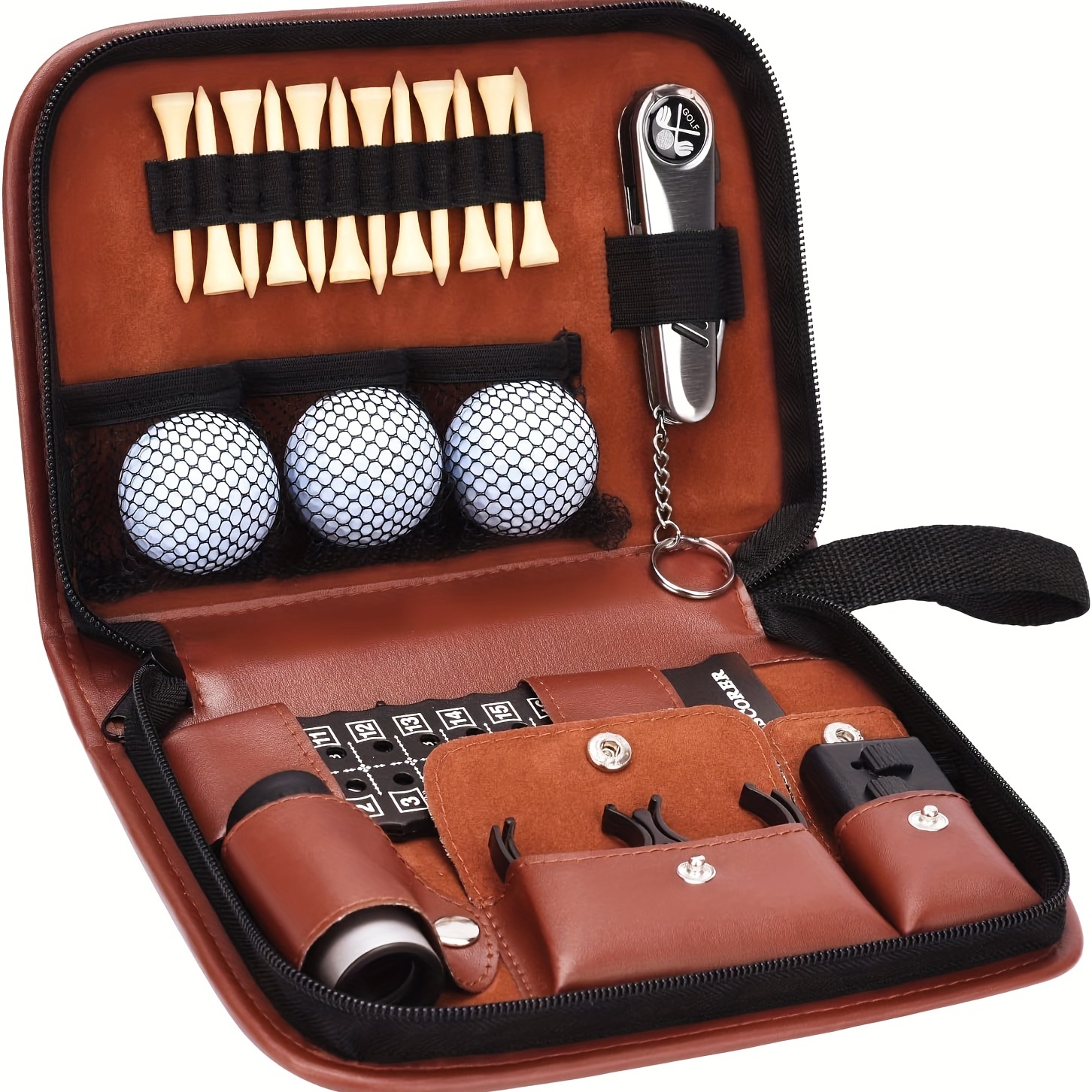 Golf Gifts For Men And Women, Ensemble D'accessoires De Golf Avec Étui Haut  De Gamme, Balles De Golf, Télémètre, Tees De Golf, Brosse, Couteau Divot