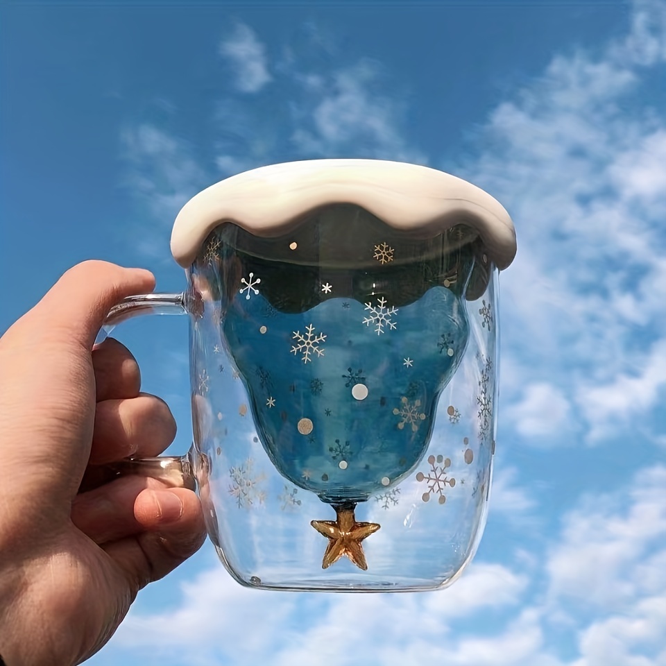 Double-Walled Snowflake Coffee Mugs