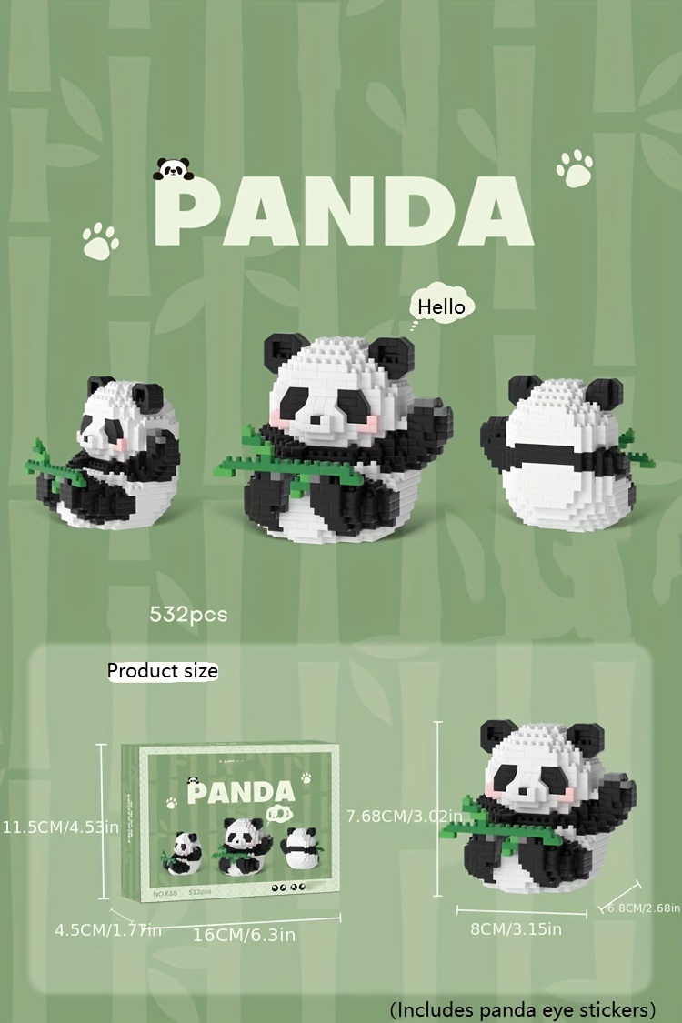 Niedliche Panda-serie Winzige Mini-steine ​​bauklötze