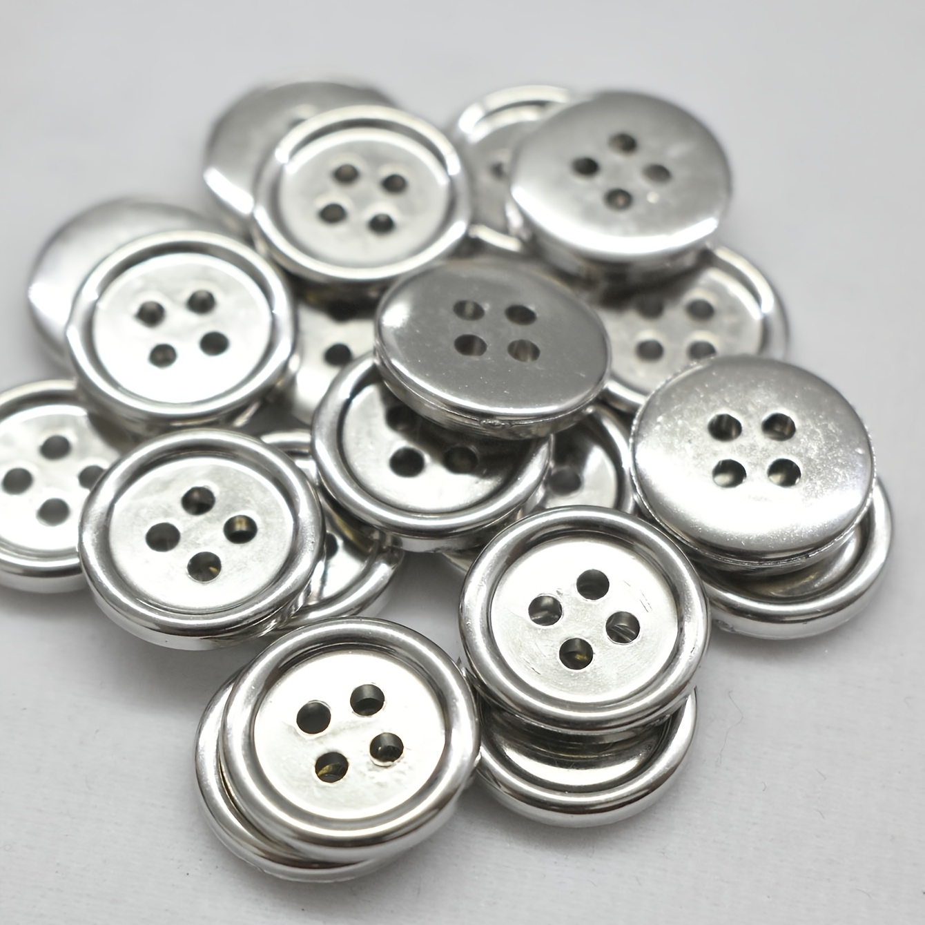 4 Hole Resin Plastic Buttons, Golden Buttons, Silvery Resin Buttons, Craft  Buttons, Sewing Buttons